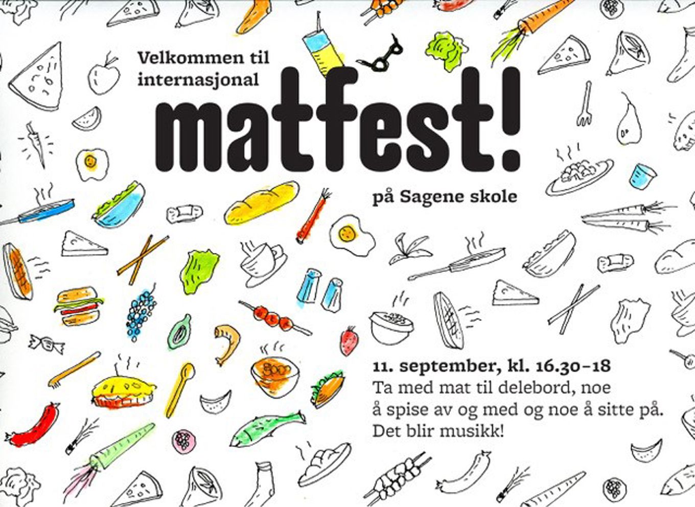 Foto: Velkommen til internasjonal matfest på Sagene skole! 11. september kl.16.30 til 18.